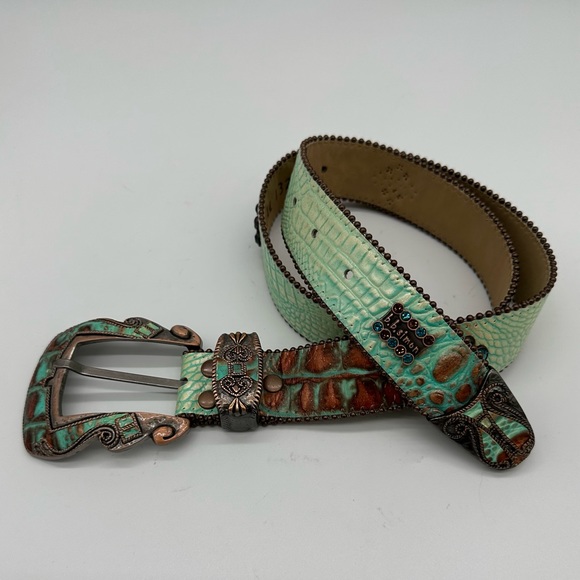 B.B. Simon Accessories - b.b. Simon Stunning Bling Leather Belt- Size XL